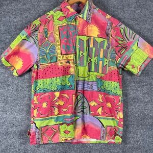 VTG The Territory Ahead Shirt Mens M Colorful Abstract Tribal Cotton Boho 90s